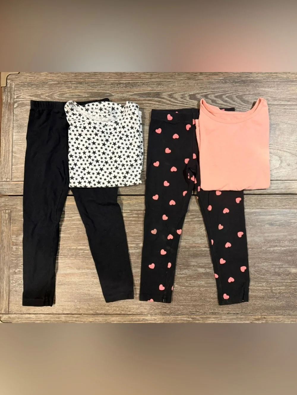 The Children’s Place bundle Sets Leggings & Tops- Black, Pink, White Sz((5/6) - Picture 1 of 6